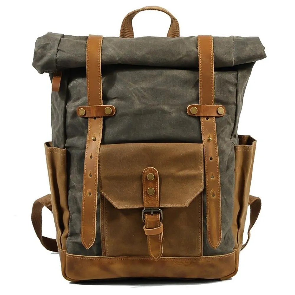 Features of your Vintage Roll Top Backpack