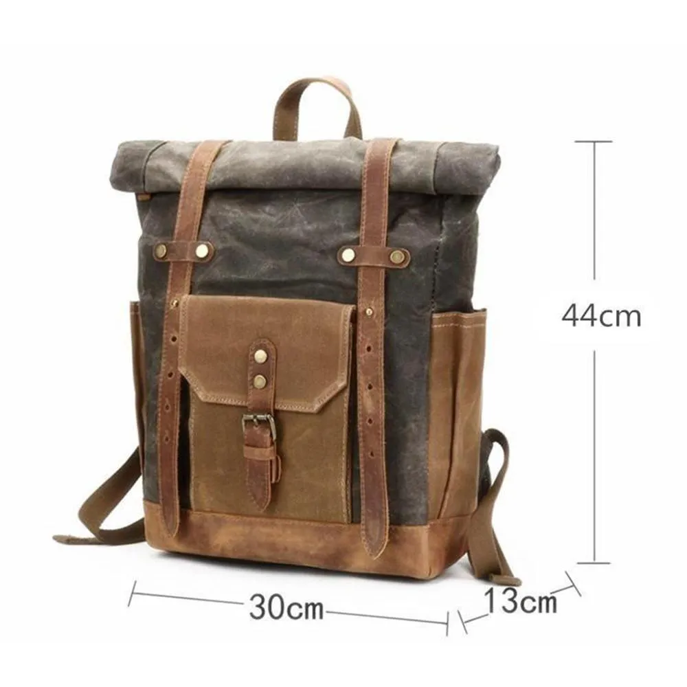 Features of your Vintage Roll Top Backpack