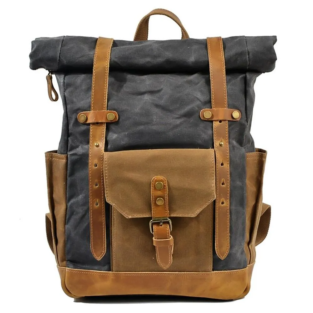 Features of your Vintage Roll Top Backpack