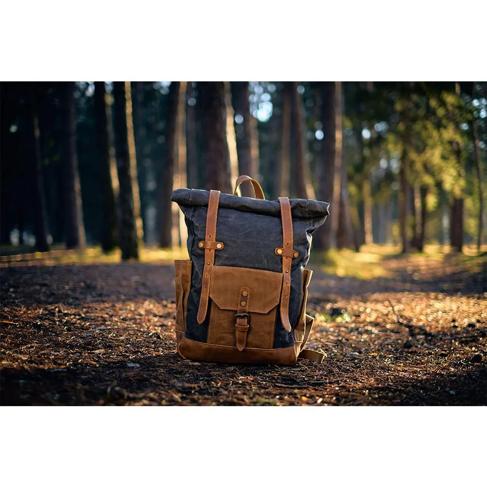 Features of your Vintage Roll Top Backpack