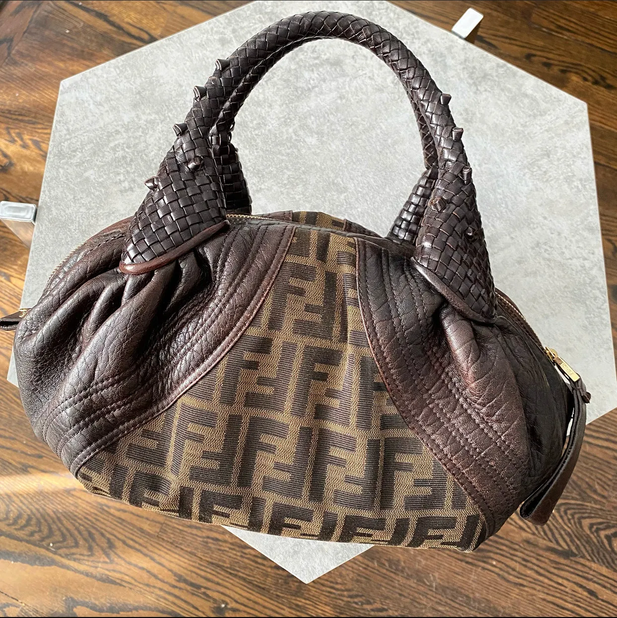 Fendi Zucca Spy Vintage Small Handbag