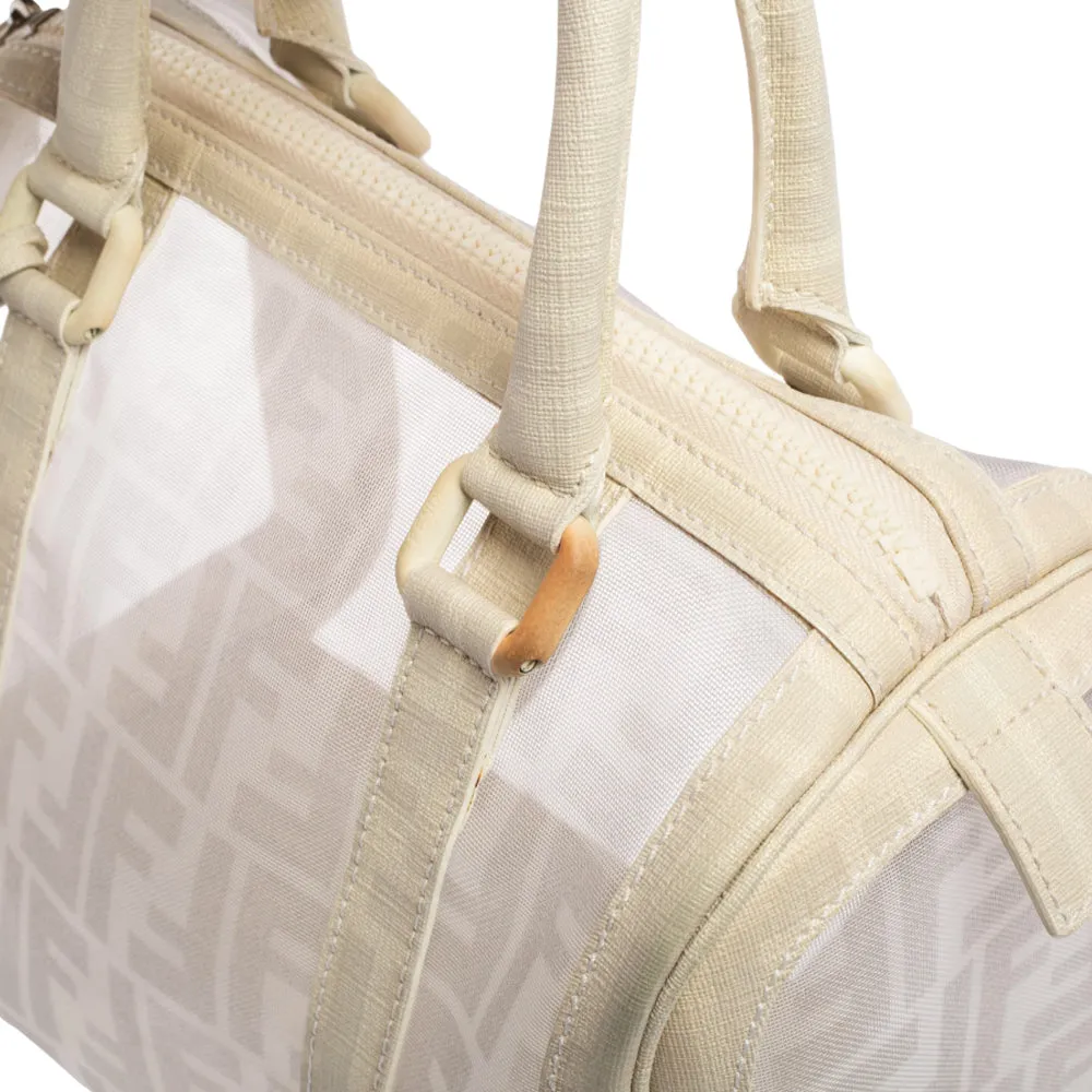 FendiZucca Mesh And Coated Canvas Bauletto Boston Bag