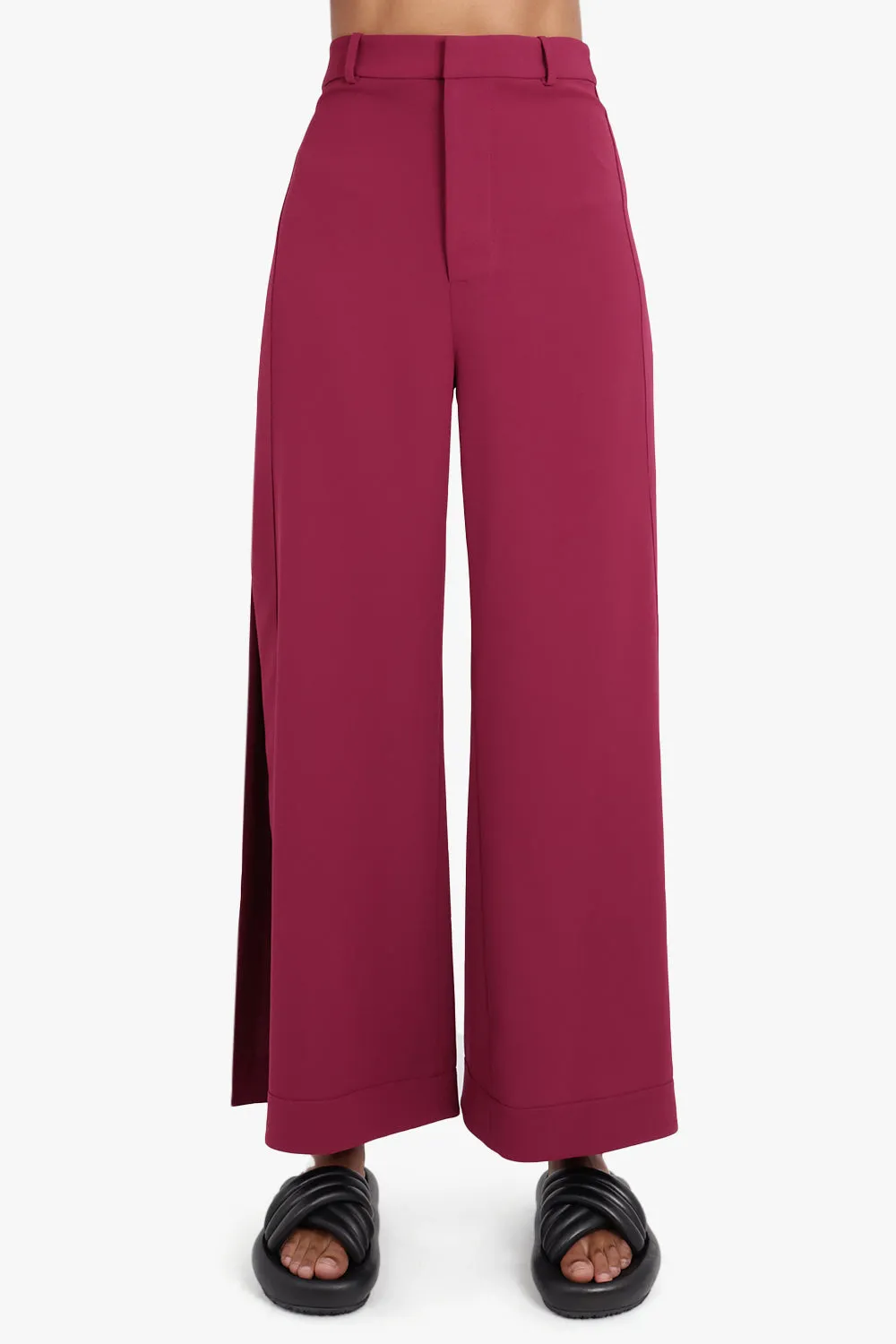 FLUID SPLIT LEG PANTS RASPBERRY