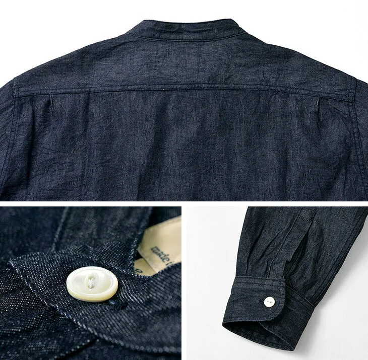 FOB FACTORY / F3470 denim band collar shirt