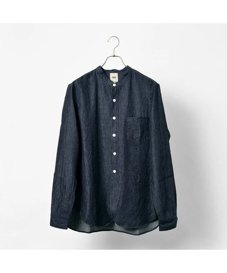 FOB FACTORY / F3470 denim band collar shirt