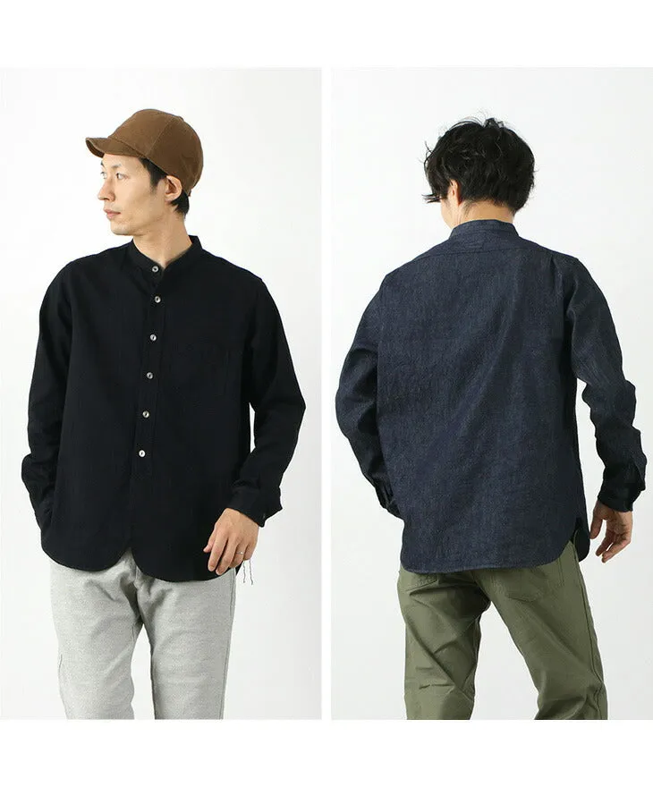 FOB FACTORY / F3470 denim band collar shirt