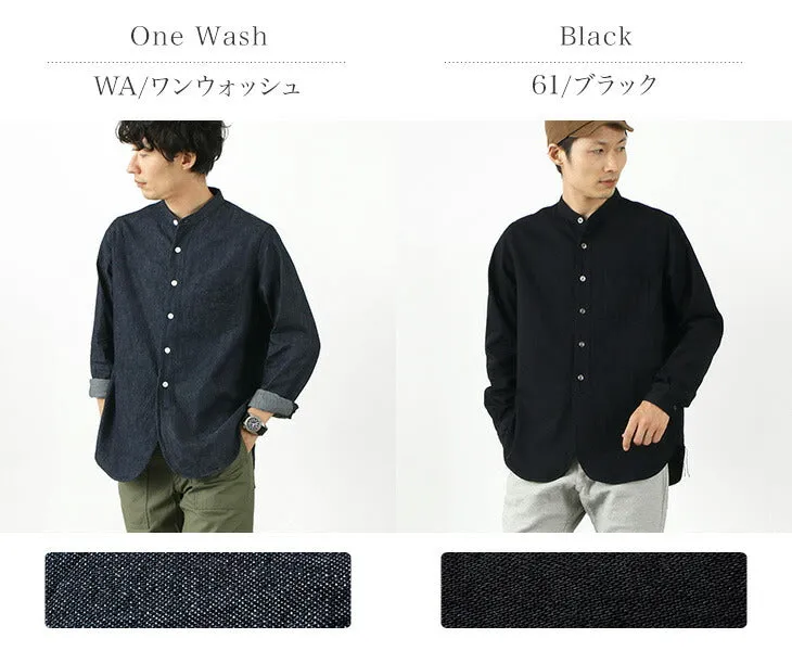 FOB FACTORY / F3470 denim band collar shirt