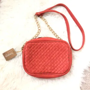 Francesca’s Orange Quilted Faux Leather Crossbody Bag NWT