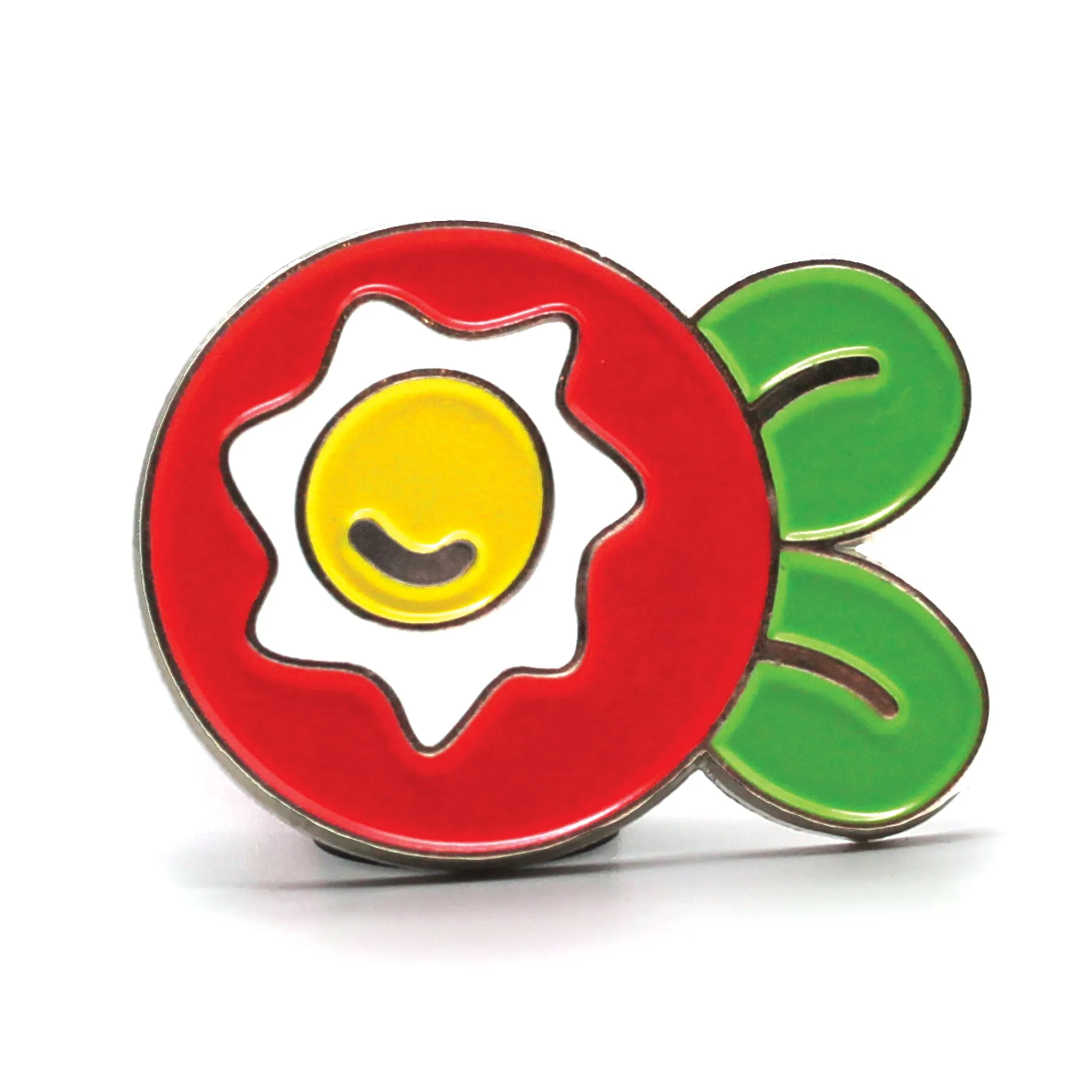 Fried Egg Flower Enamel Art Pin