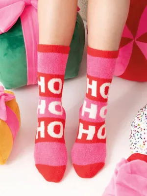 Fuzzy Wuzzy Holiday Socks - Ho Ho Ho