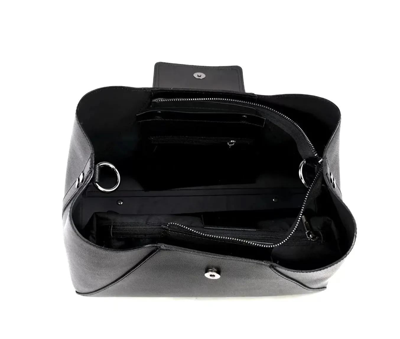 Gaia Italian Leather Nero Handbag