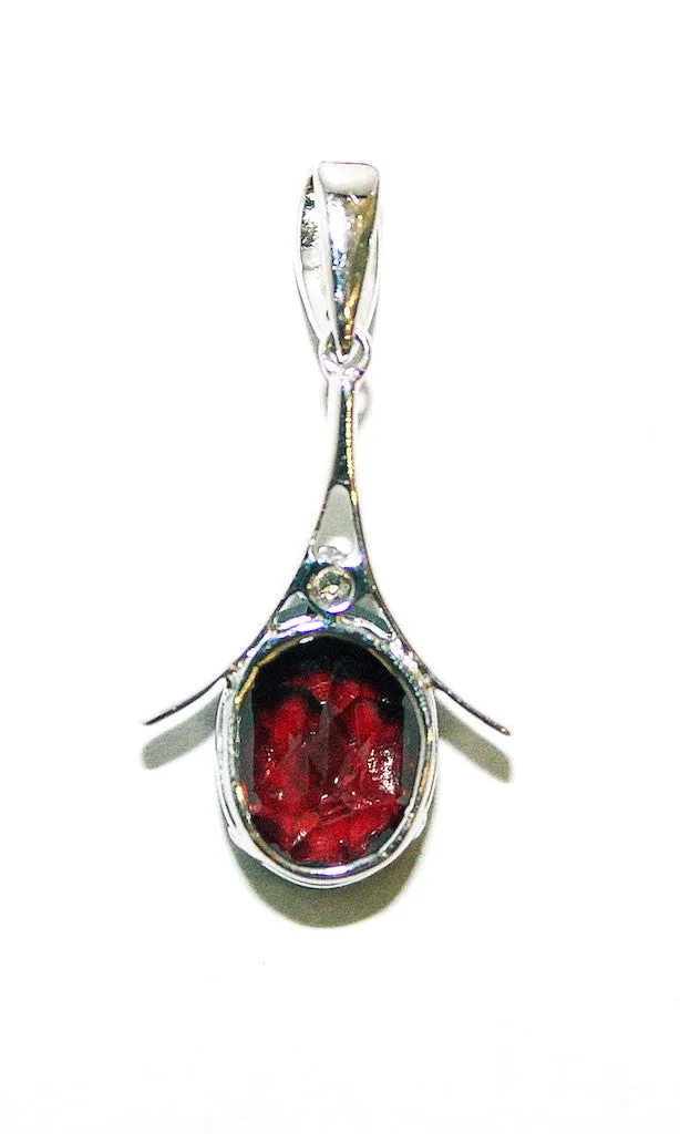 Garnet And Diamond V Pendant AD No. 0519