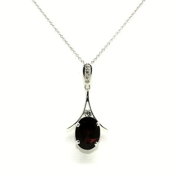 Garnet And Diamond V Pendant AD No. 0519