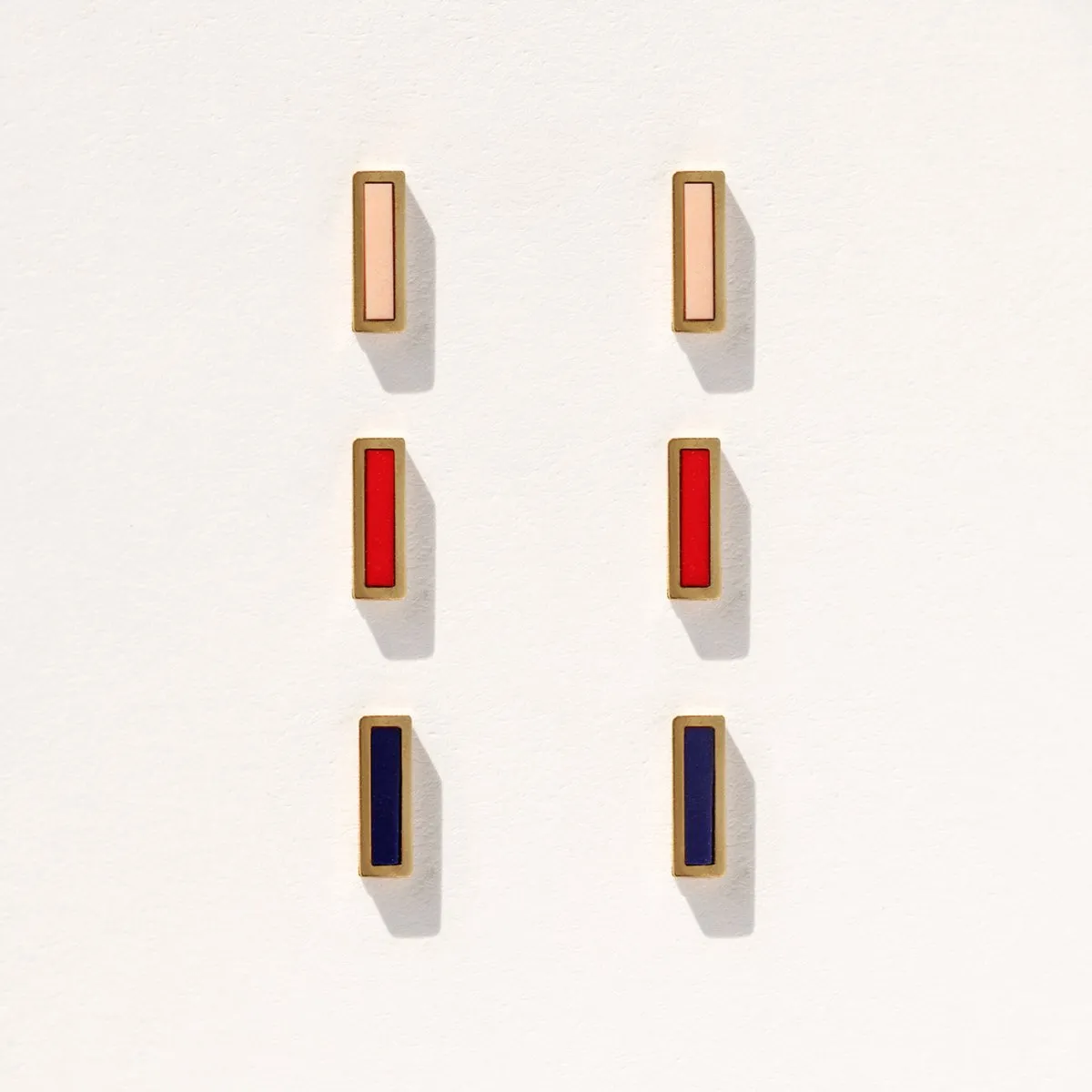 Gemstone Bar Studs Carnelian