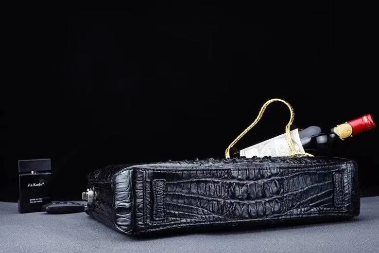 Genuine Crocodile Leather Briefcase With Password Lock