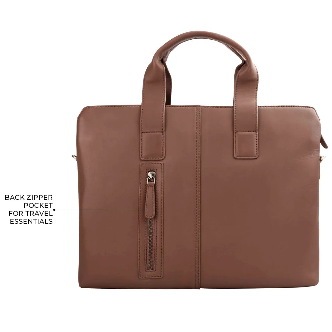 Georgia Collection | Leather Laptop Bag for Women | 100% Genuine Leather | Fits 15.5" laptops