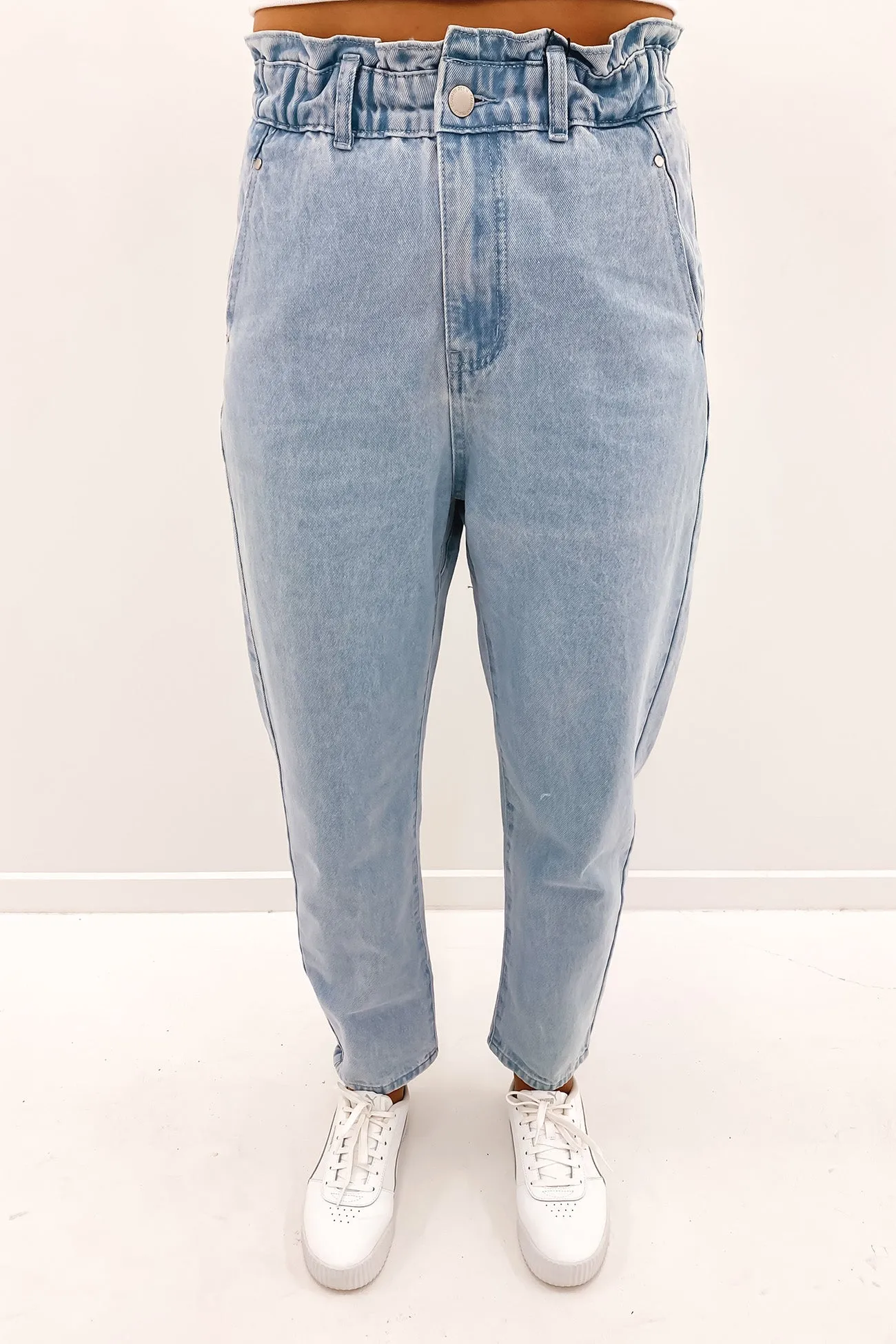 Georgia Paper Bag Jean Light Blue