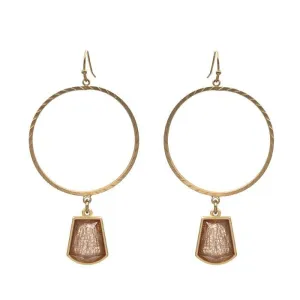 Gold Open Hoop Earrings - Peach