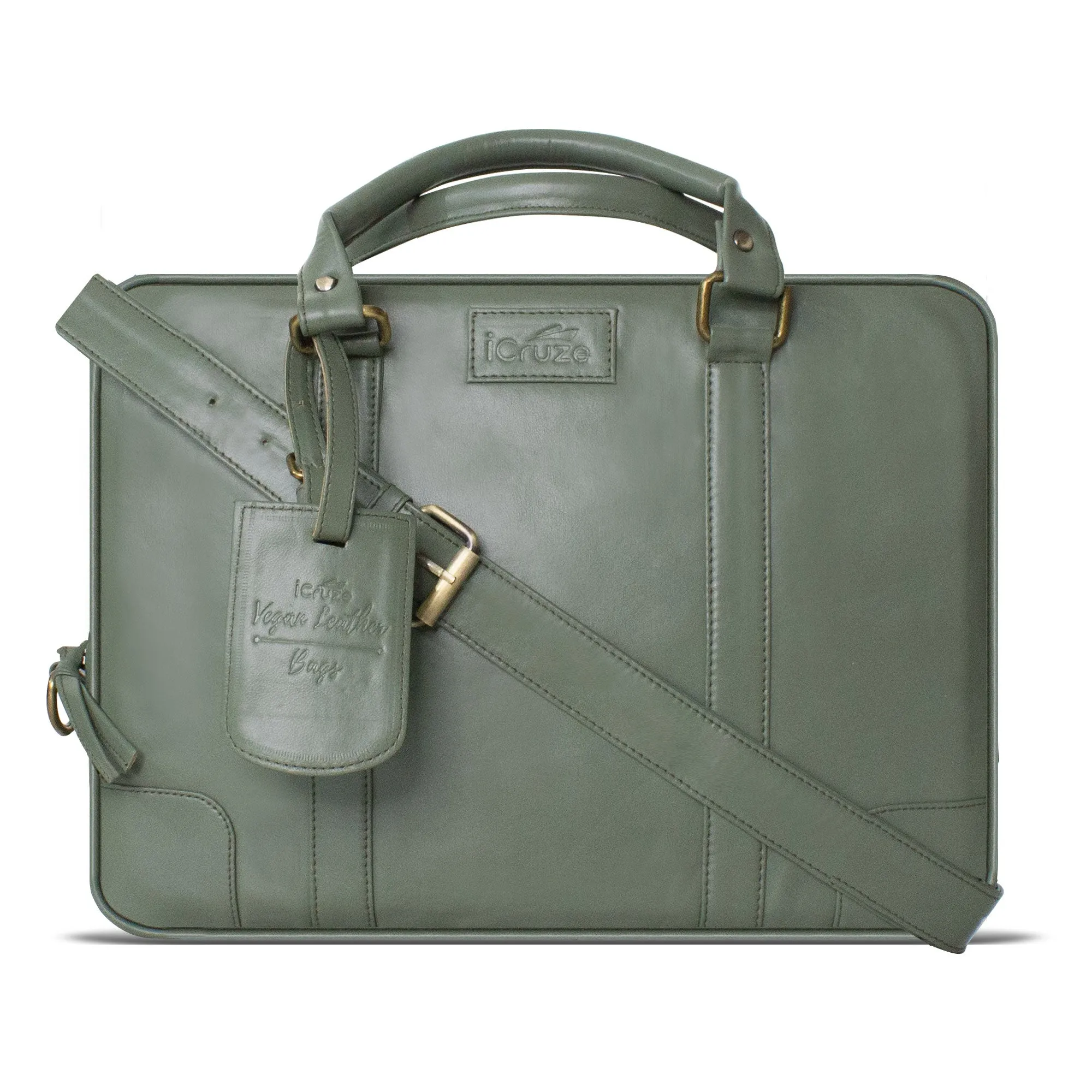 Green Leatherette Laptop bag