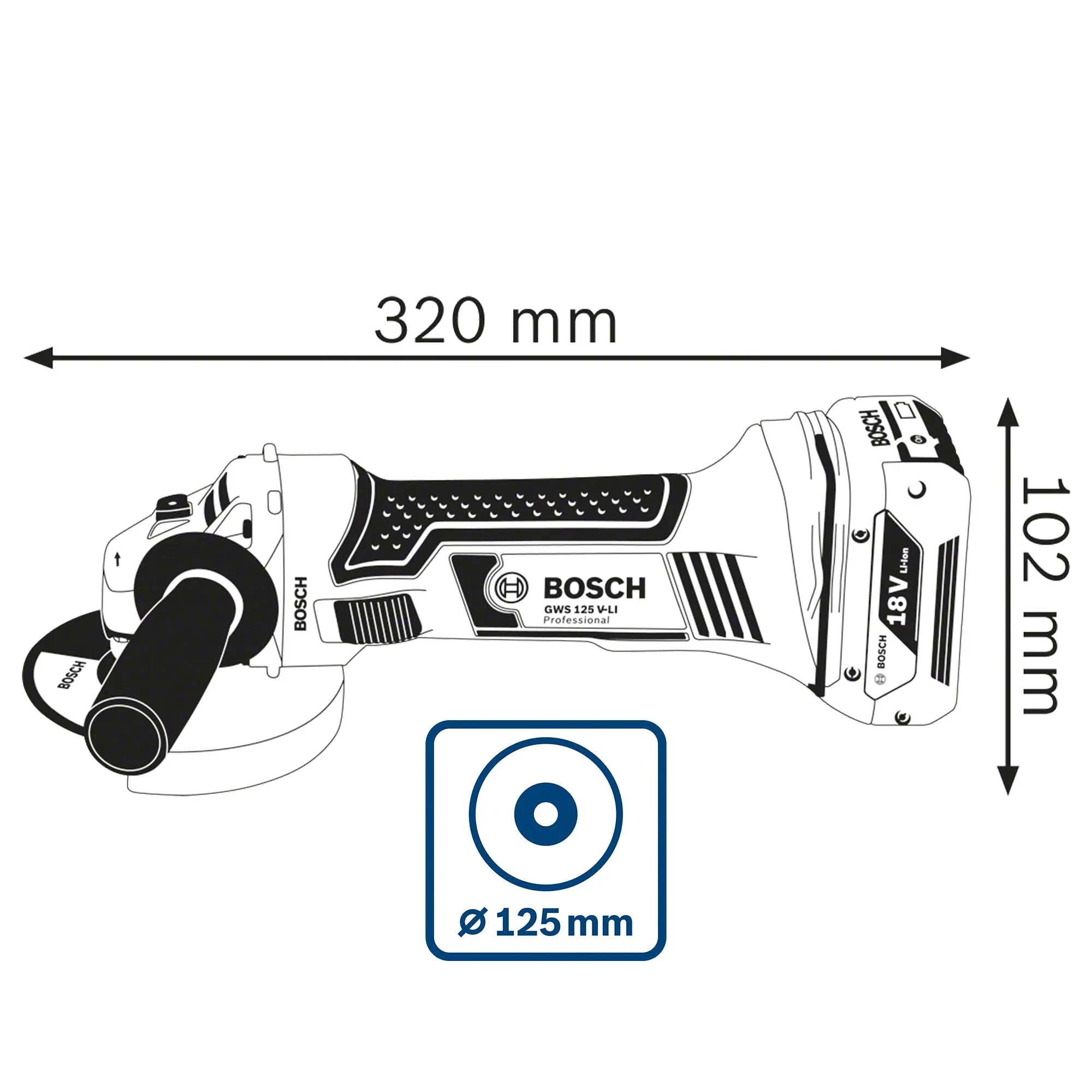 Grinder Bosch GWS 18-125 V-LI 4Ah