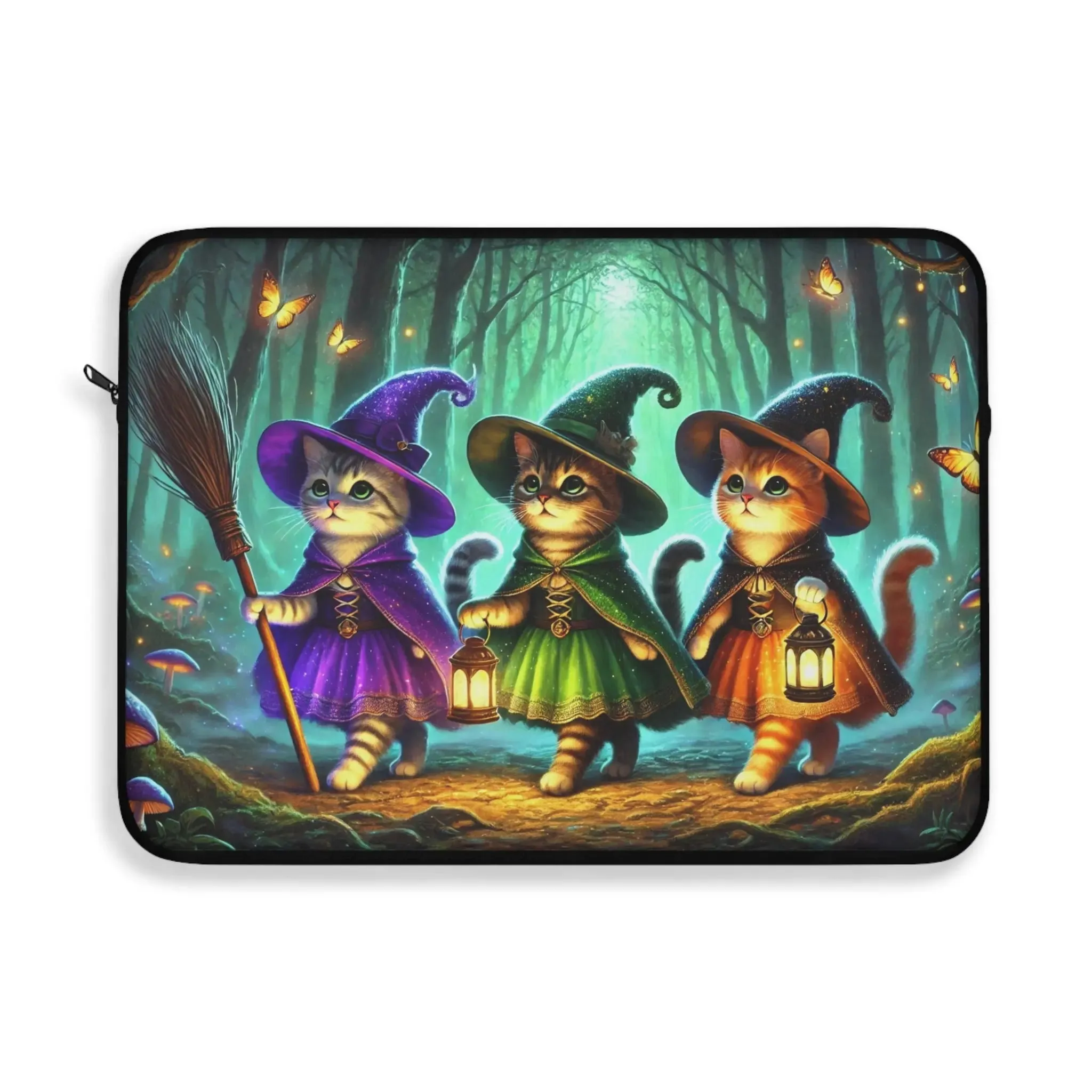 Halloween Decor - Cat Witches - Laptop Sleeve