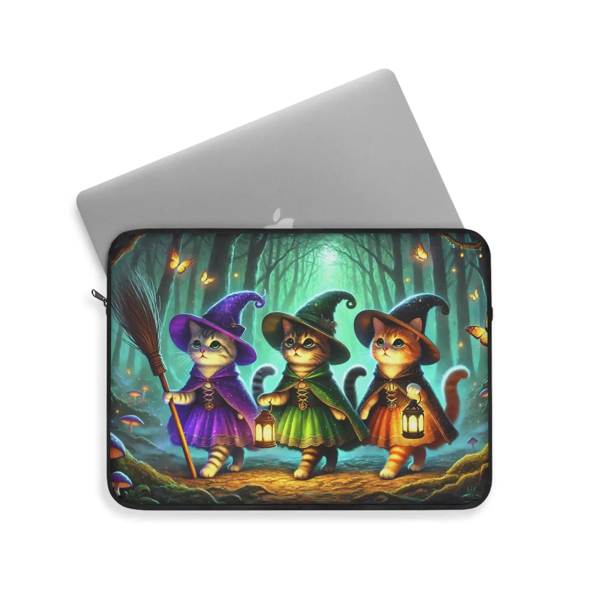 Halloween Decor - Cat Witches - Laptop Sleeve