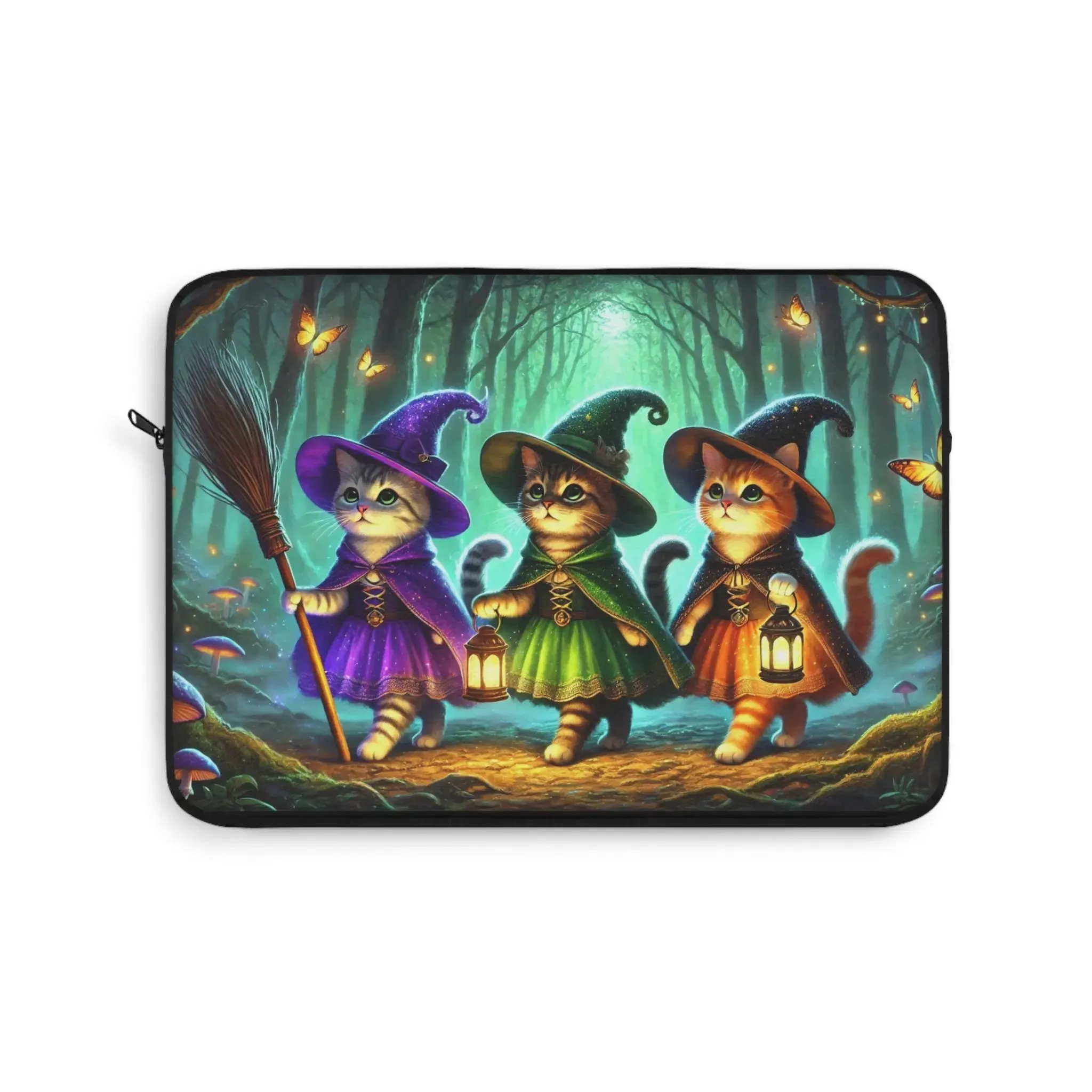 Halloween Decor - Cat Witches - Laptop Sleeve