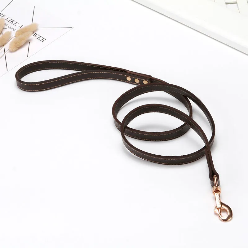 Handmade Leather Dog Leash&Collar for Training