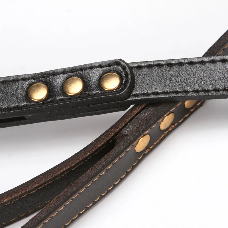 Handmade Leather Dog Leash&Collar for Training