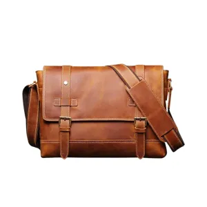 Handmade Vegetable Leather Mens Messenger Bag, Shoulder Bag