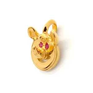 Happy Face Charm -Rhino with Rubies