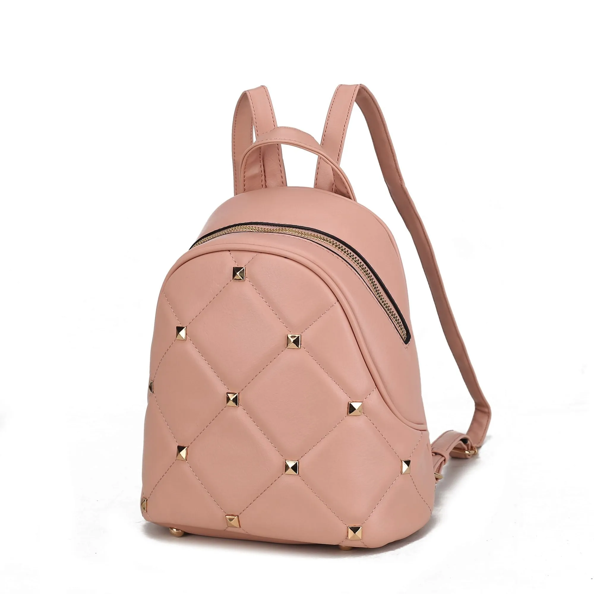 Hayden Quilted Vegan Leather with Studs Women Backpack