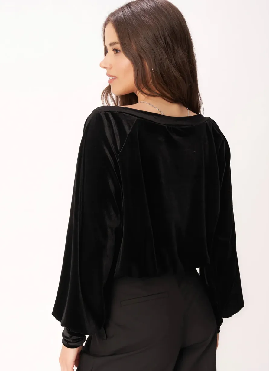 Hazy Velvet Long Sleeve Top