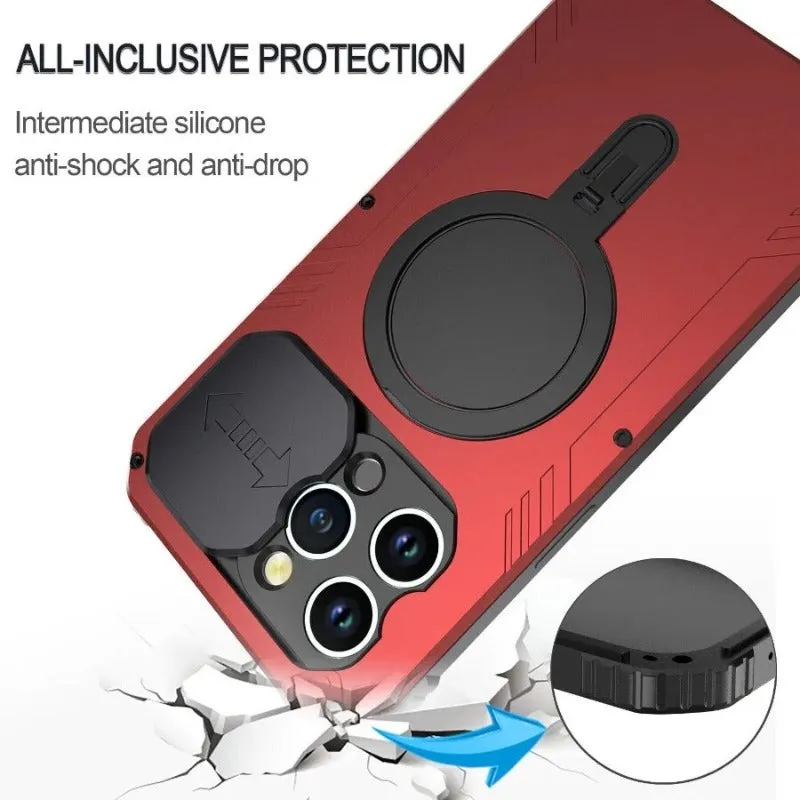 Heavy Duty Armour Metal Phone Case With Bracket Screen For iPhone