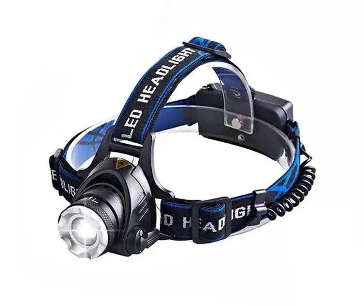 High power LED Headlamp Fishing Headlight 3 Modes Zoomable Waterproof Super bright camping light Powered by 2x18650 batteries