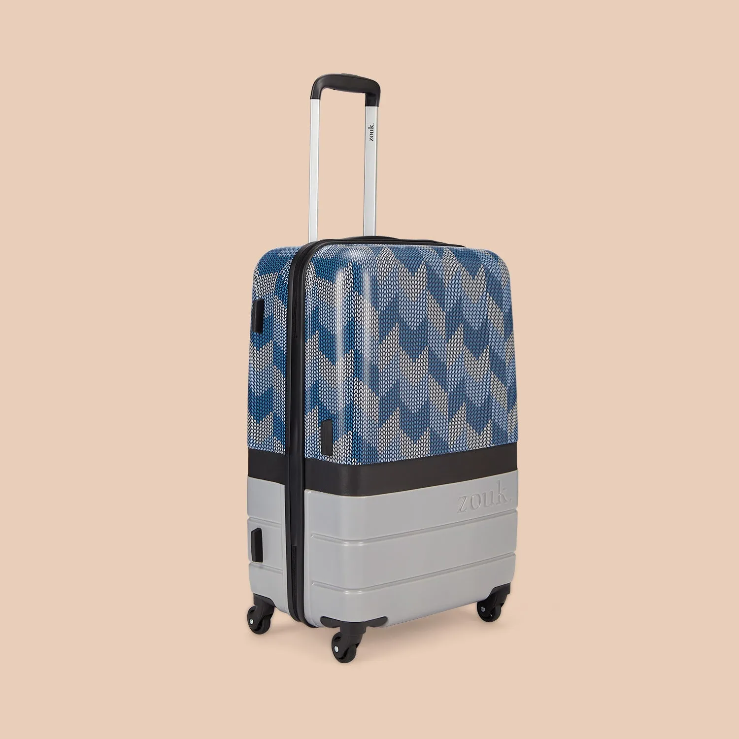 Himachal Chevron Grey Raahi Trolley Bag Combo (Medium & Large)