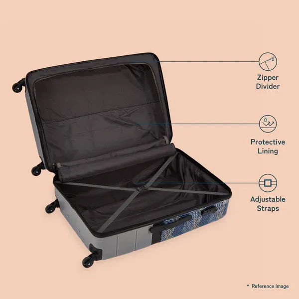 Himachal Chevron Grey Raahi Trolley Bag Combo (Medium & Large)