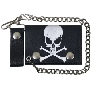 Hot Leathers Skull and Crossbones Bi-Fold Wallet WLB1012