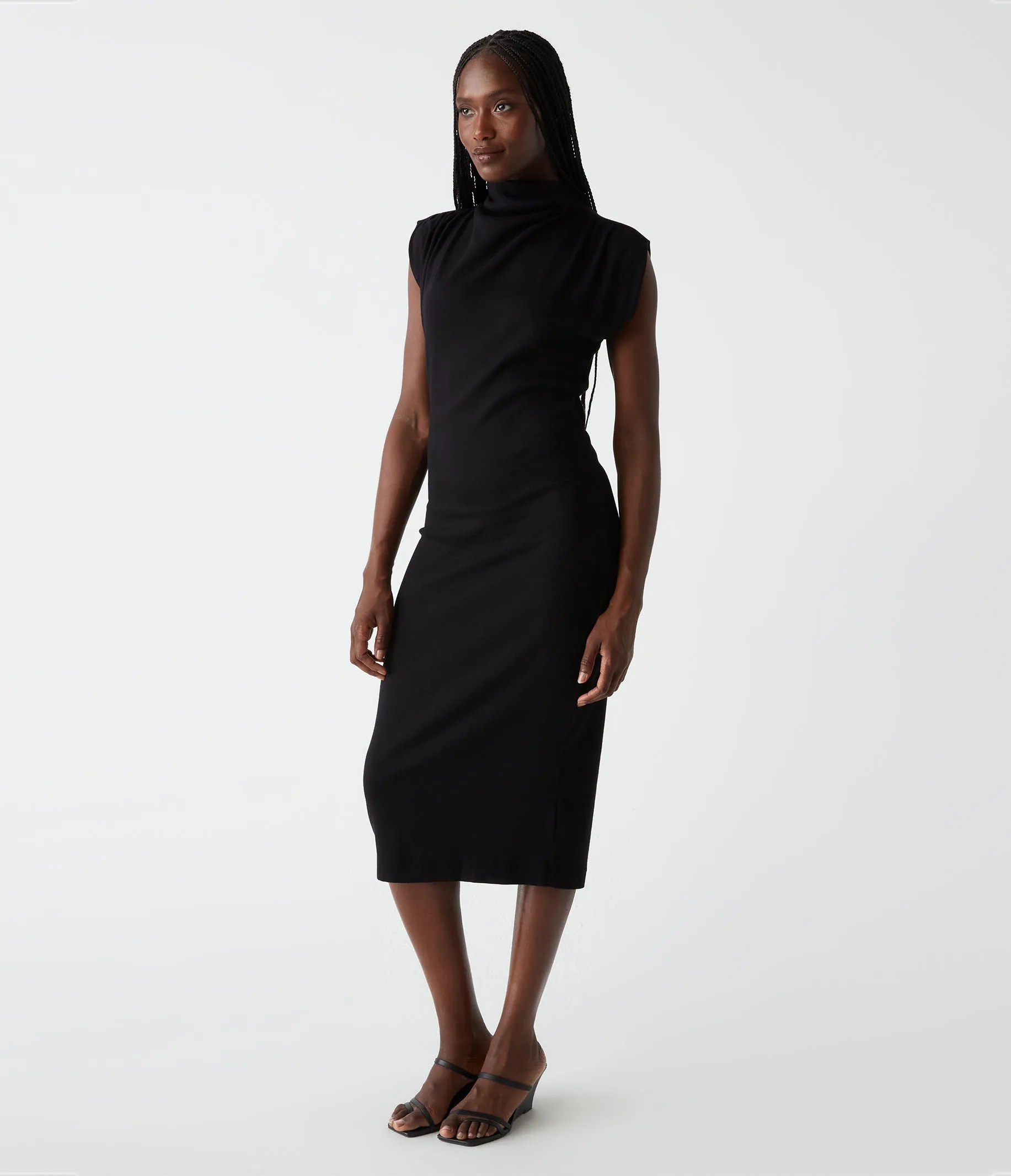 Iolanda Power Shoulder Dress