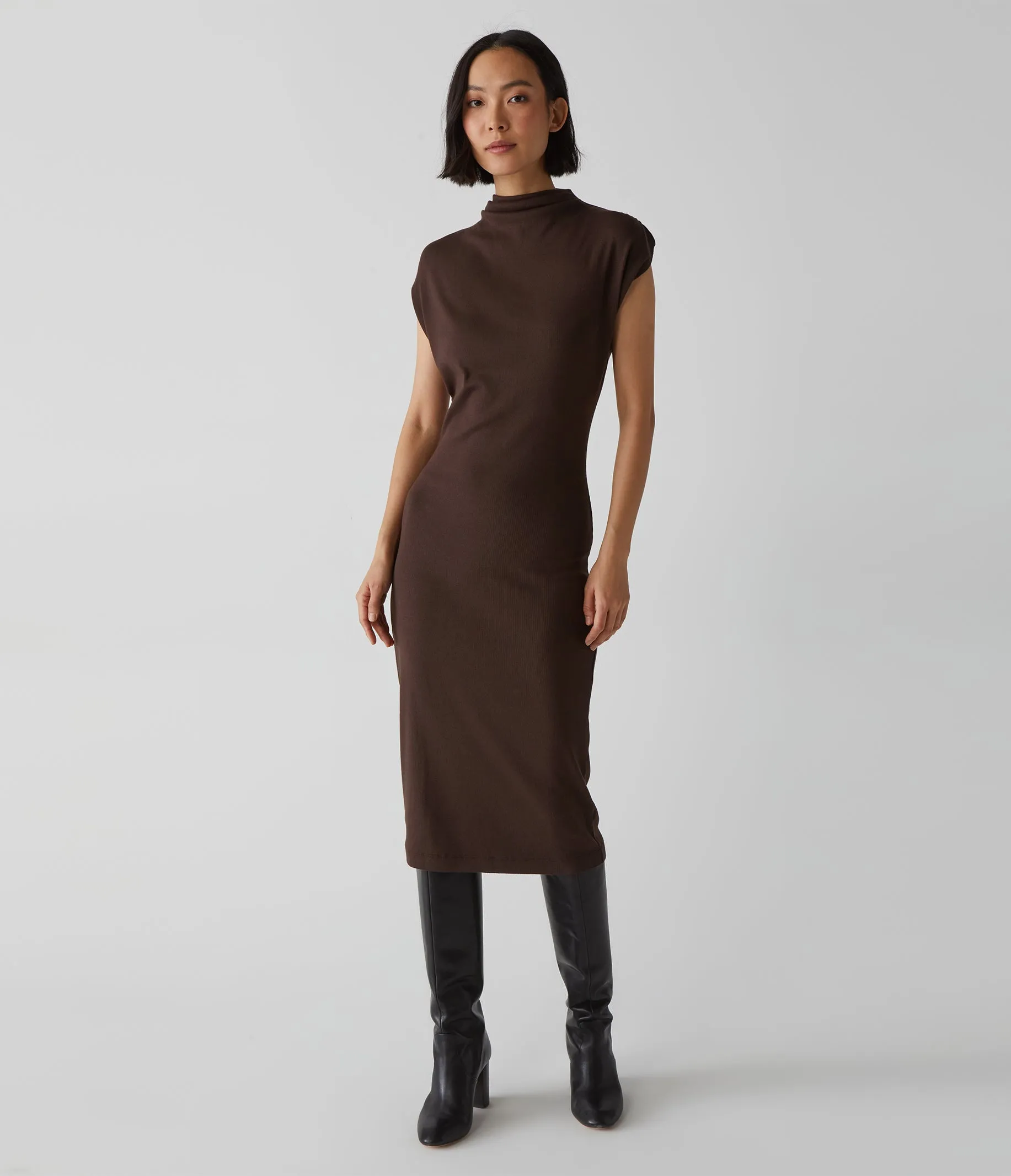 Iolanda Power Shoulder Dress