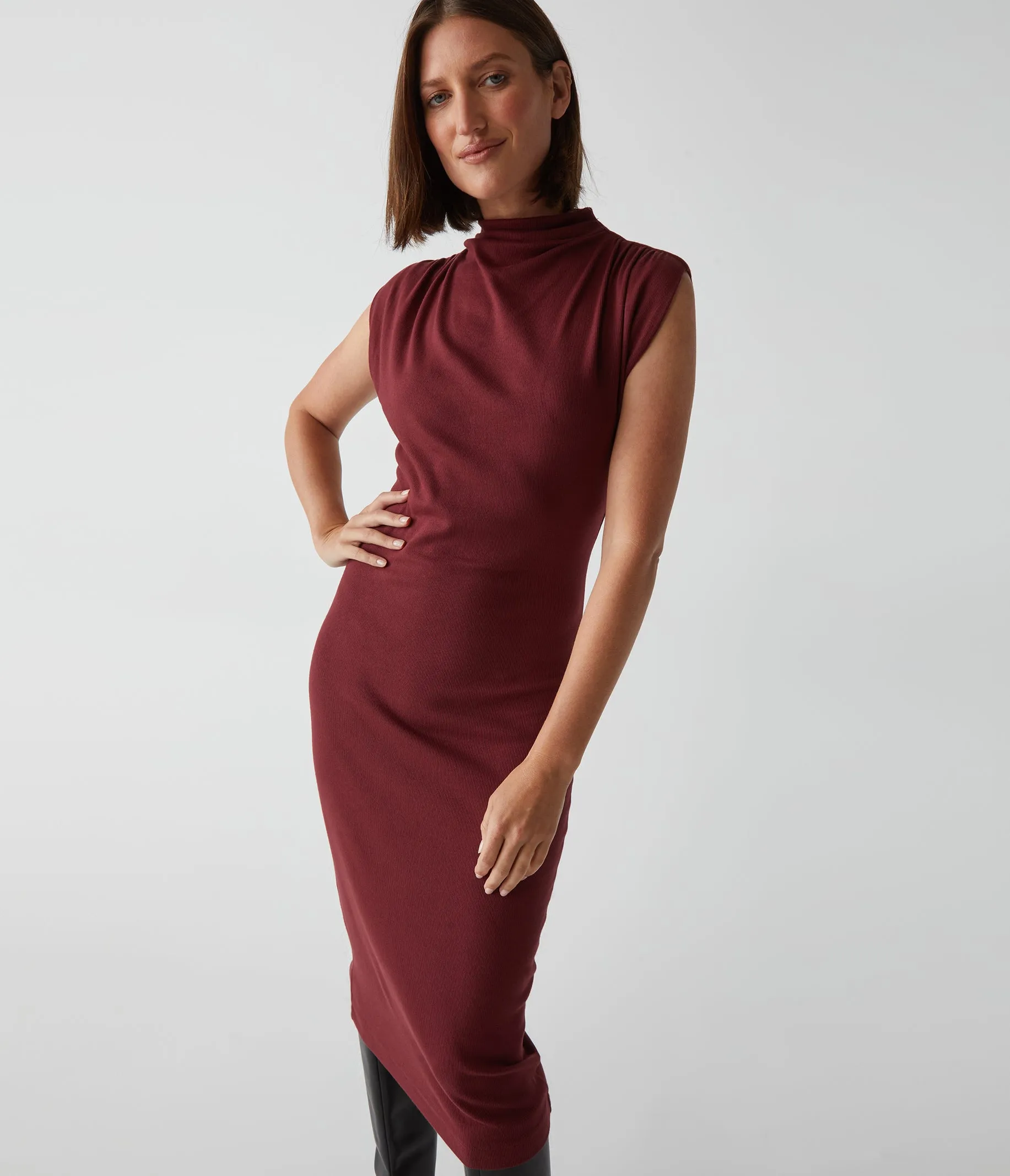 Iolanda Power Shoulder Dress