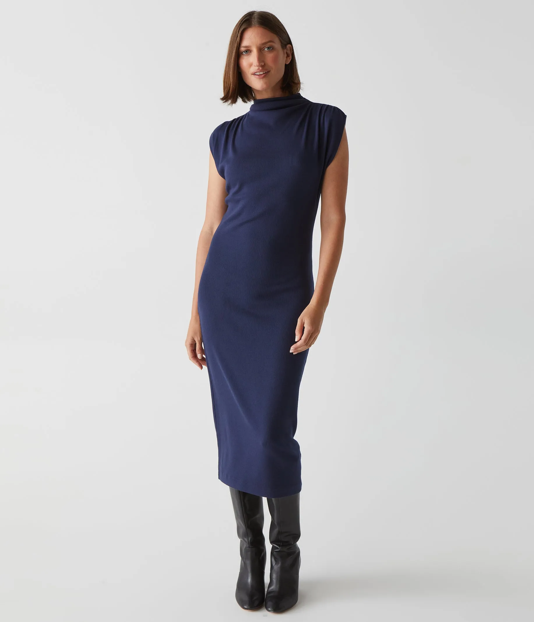 Iolanda Power Shoulder Dress