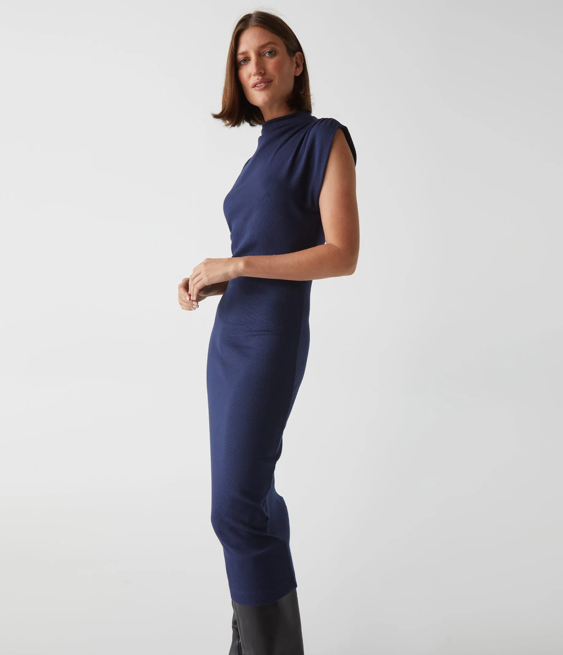 Iolanda Power Shoulder Dress