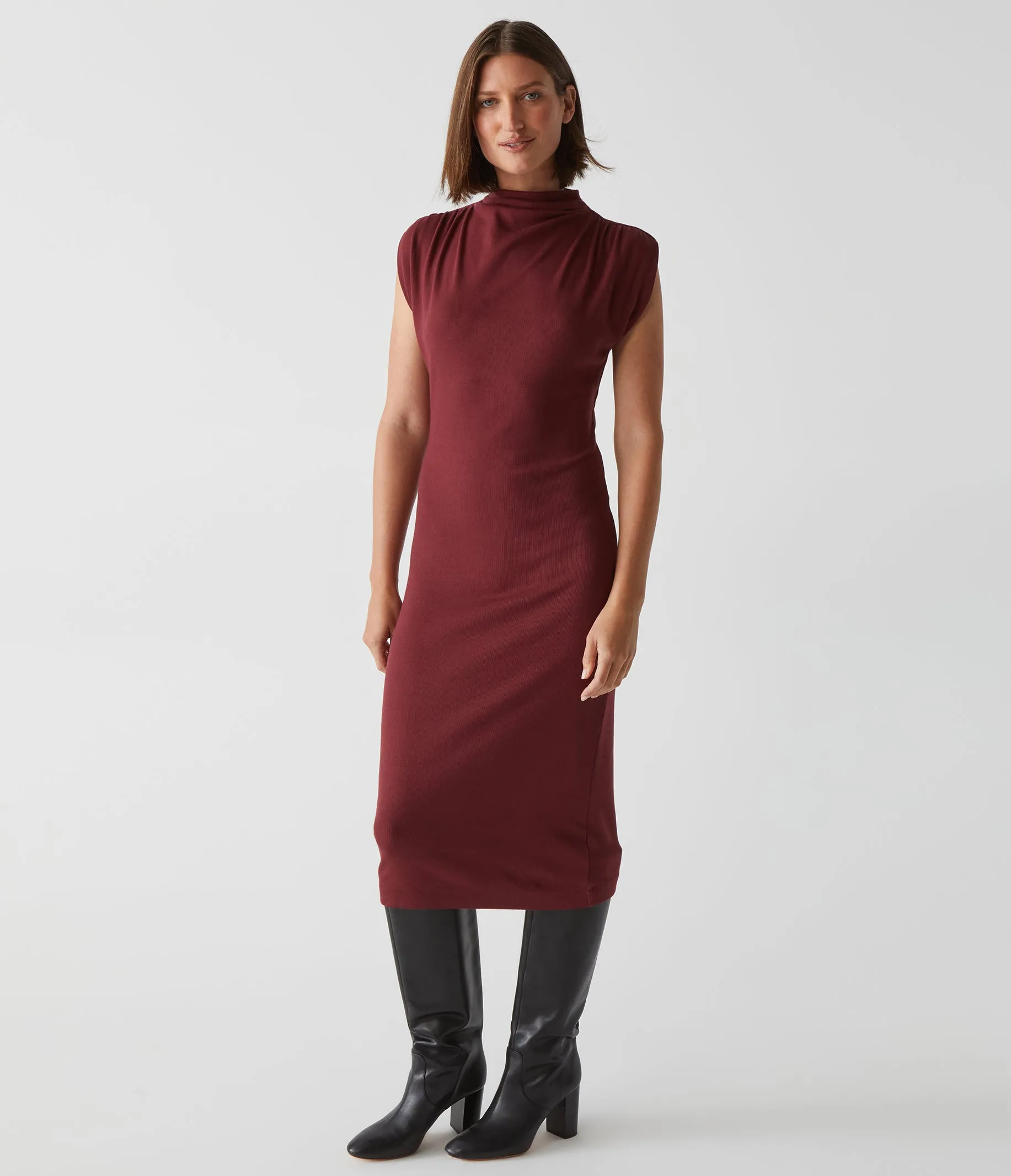 Iolanda Power Shoulder Dress