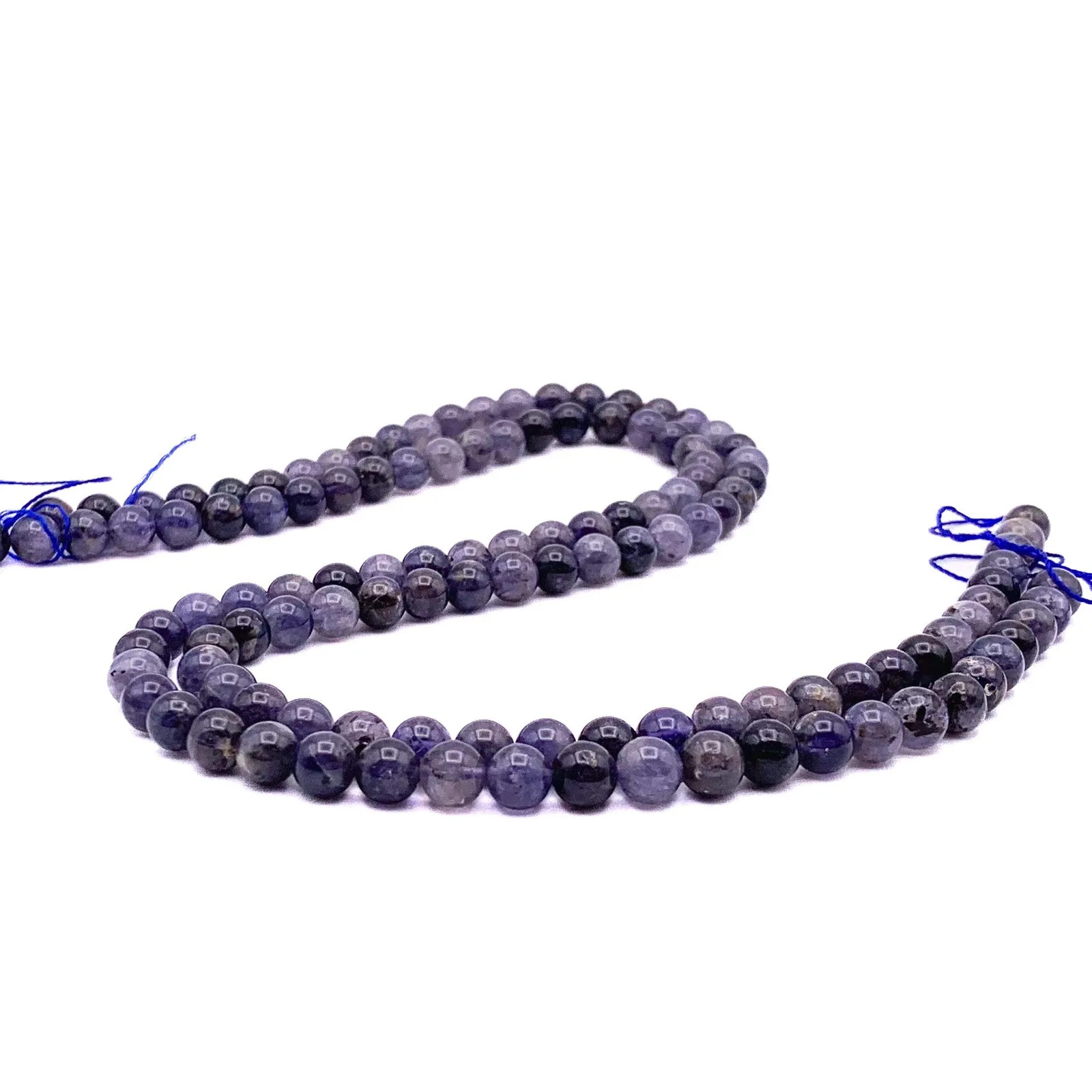 Iolite 6.5mm Smooth Rounds Bead Strand