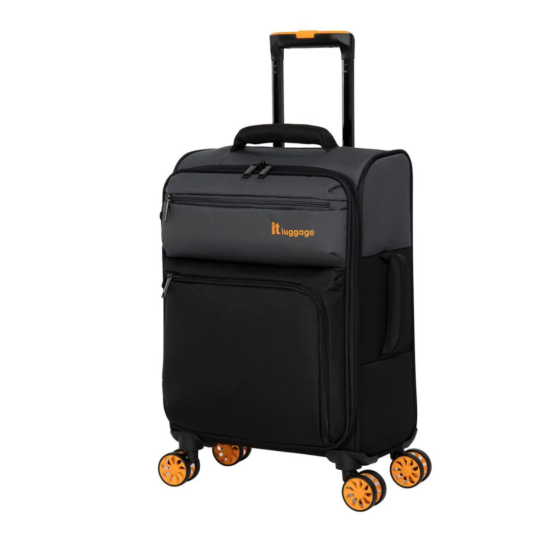 It Luggage Duo-Tone Pewter & Black 8 Wheel Suitcase