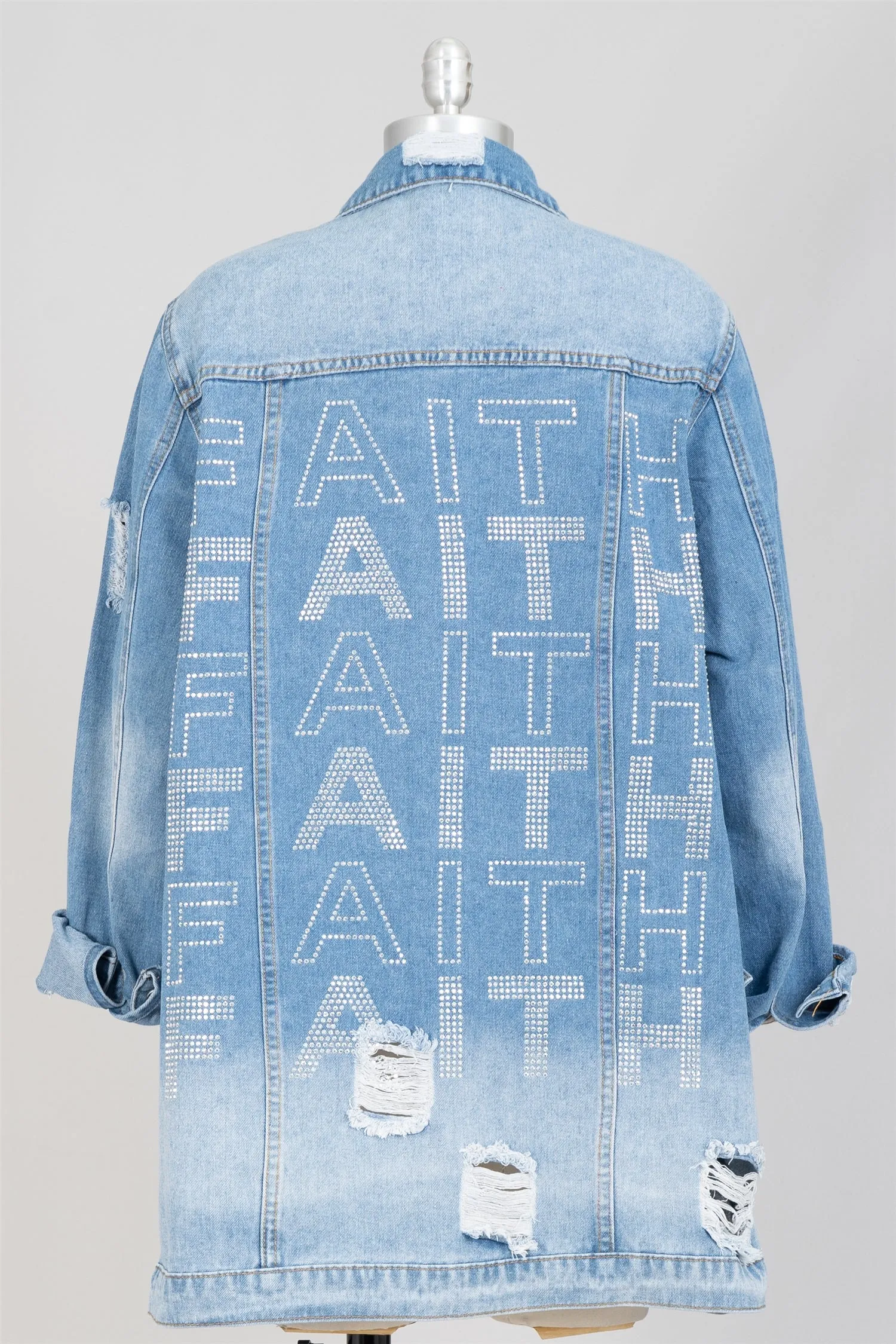 KaraChic CHH23047 Denim Faith Jacket