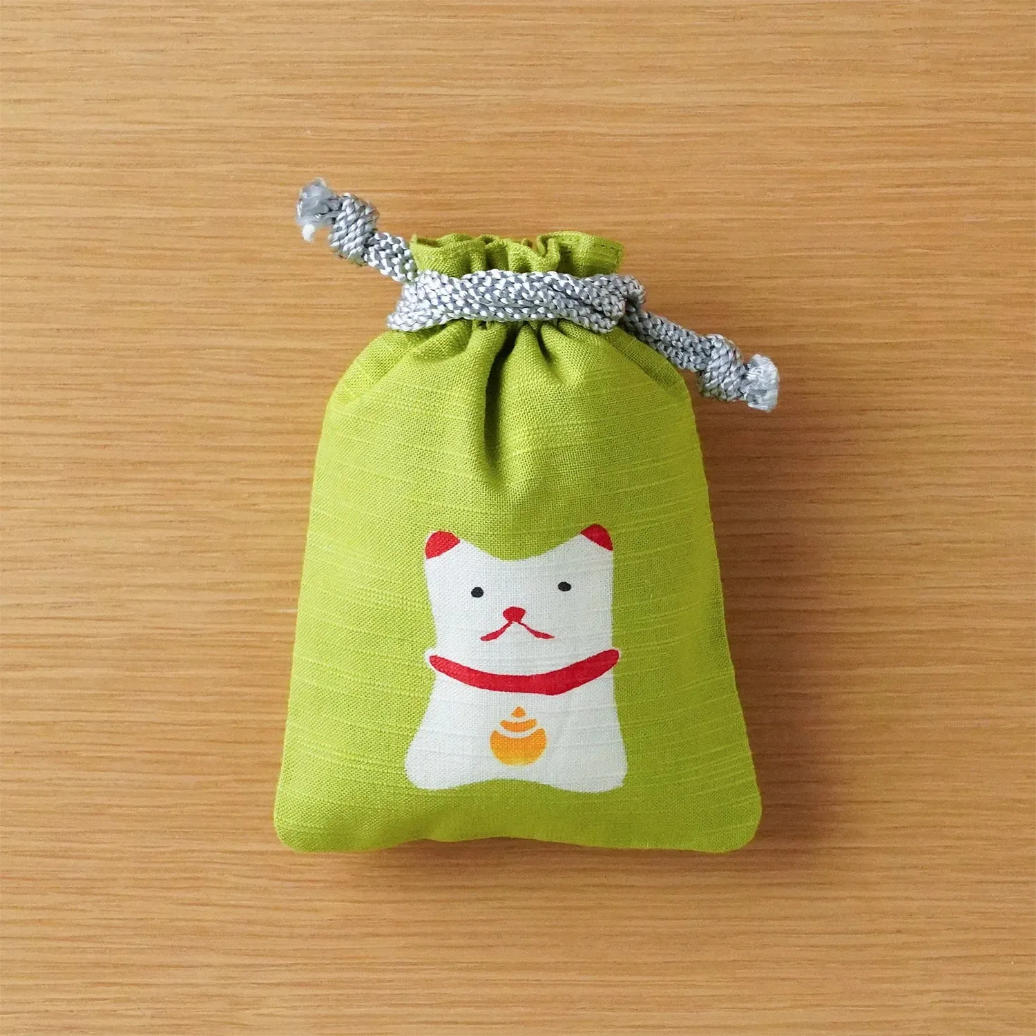 Katazome Small Talisman Bag - Dog -,  Drawstring Pouch,  Japanese traditional craft bag