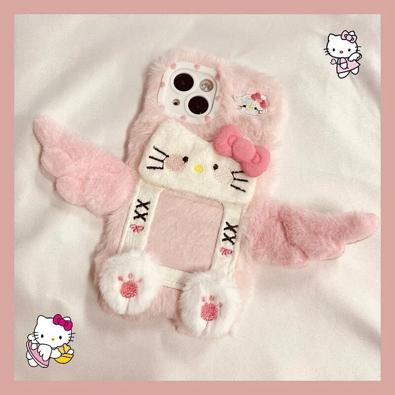 Kawaii Plush Wings Kitty Photo Frame iPhone Case