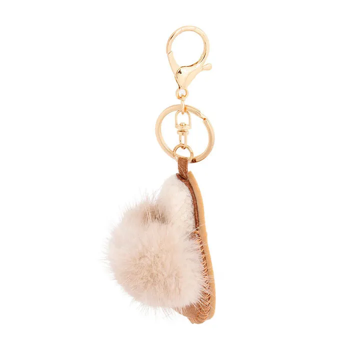 Keychain Sherpa Mule Bag Clip for Women